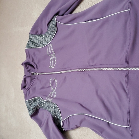 BCBG Plum /Silver Active Wear Jacket - Picture 4 of 7